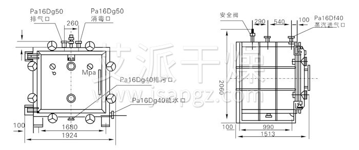 方形（xíng）靜態（tài）真空幹（gàn）燥機結（jié）構示意圖